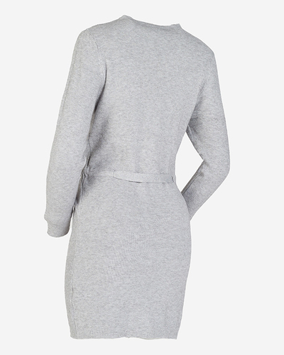 Graue Damen-Pullover-Tunika mit Stehkragen - Kleidung