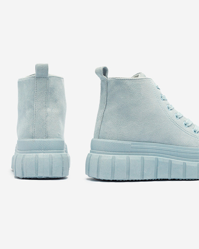 Hellblaue Damen-Schnürstiefel a'la sneakers Netara - Footwear