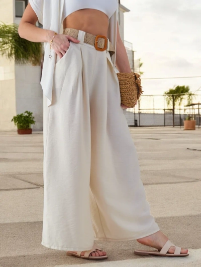 Royalfashion Damen Woven Weite Hose