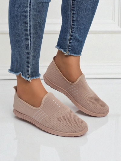 Damen Aelia Schuhe rosa aus Stoff, bequeme Mokassins mit flachem Absatz