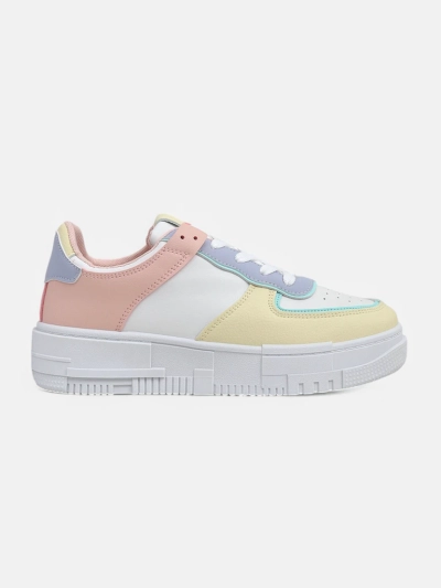 Damen-Sneakers Elektra Pastello - mehrfarbiges Öko-Leder Frühling
