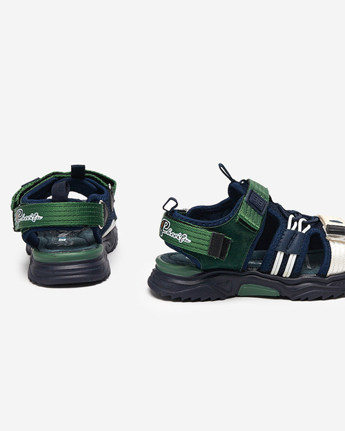 Зелені дитячі босоніжки на липучках Meteris - Взуття