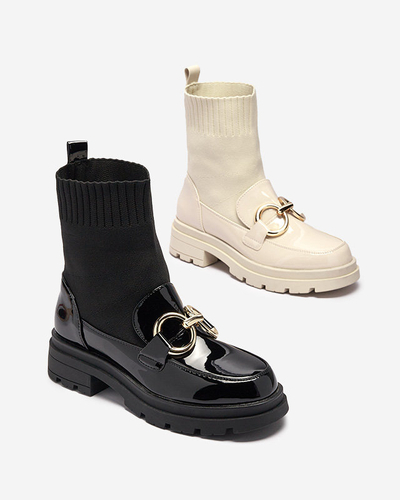 Schwarze Damenstiefel mit Decksohle Accioi- Footwear