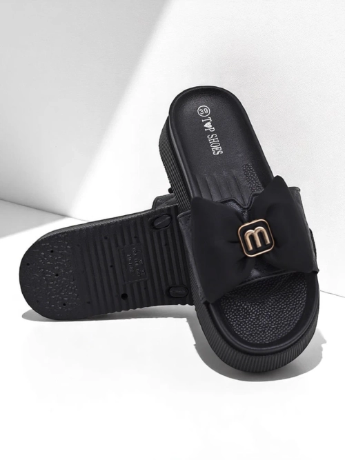 Royalfashion Жіночі шльопанці на платформі з бантиком Mivo Jump