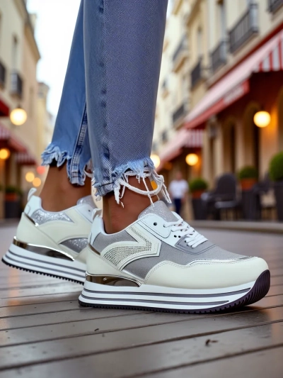 Royalfashion Damen Sneaker mit Glitzer Borovis