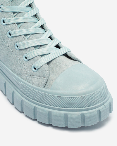 Hellblaue Damen-Schnürstiefel a'la sneakers Netara - Footwear