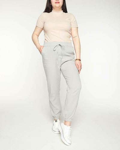 Graue Damen-Jogginghose aus Stoff PLUS SIZE - Kleidung