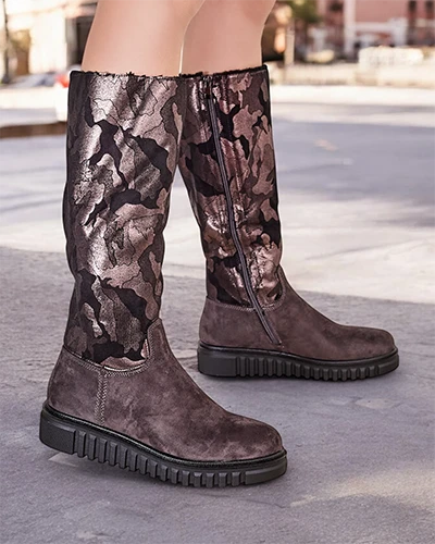 Royalfashion Damen Knielange Stiefel Molis