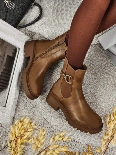 Höhere Damenstiefeletten aus Öko-Leder Ovella