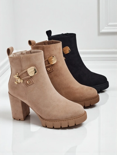 Botki Damen Eco-Wildleder auf Absatz Bearr