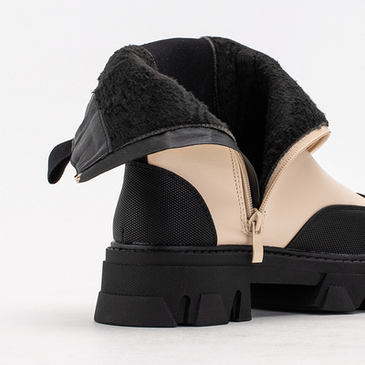 Beige Damenstiefel mit massiver Sohle Rosidi - Footwear