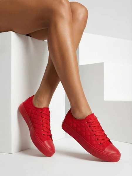 Stella Damen Sneaker Rot Stoff Sportlich für den Sommer