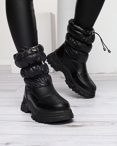 Dessi Schwarze gesteppte Schneestiefel für Damen - Schuhe