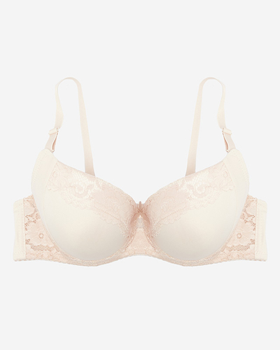 Beigefarbener Damen-BH mit Spitze - Unterwäsche