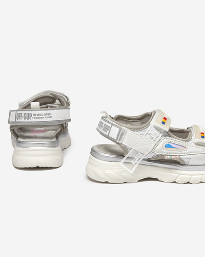 Mädchensandalen in Weiß und Grau Umaf - Footwear