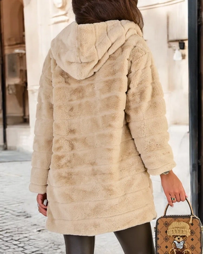 Royalfashion Beige Pelz Damenmantel