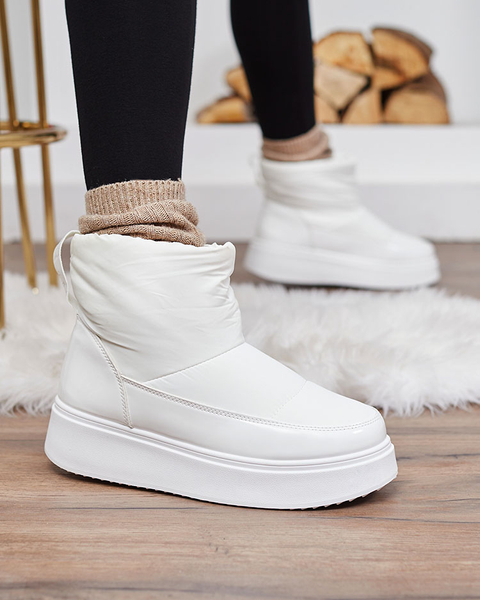 Royalfashion White Maderta Damen Schlupf-Schneestiefel