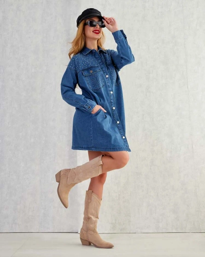 Royalfashion Жіноча бавовняна міні-сукня a'la denim