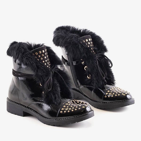 Schwarze Stiefel mit Fell Flaminia - Schuhe