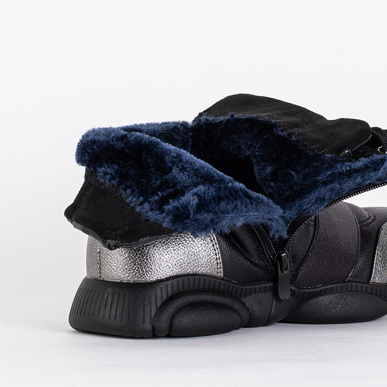 Schwarze Kinderstiefel mit silbernen Einsätzen Kaliaso - Schuhe