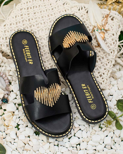 Royalfashion Women's Ortyca flache Sohlen Flip-Flops