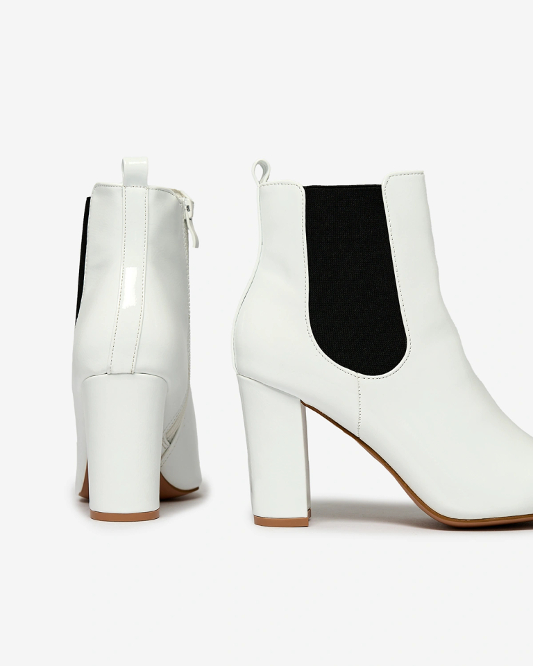 Royalfashion Weiße Damen Lady Jeny Stiletto Stiefel