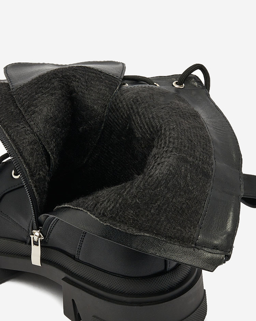 Жіночі черевики на шнурівці Royalfashion чорного кольору Cefitity