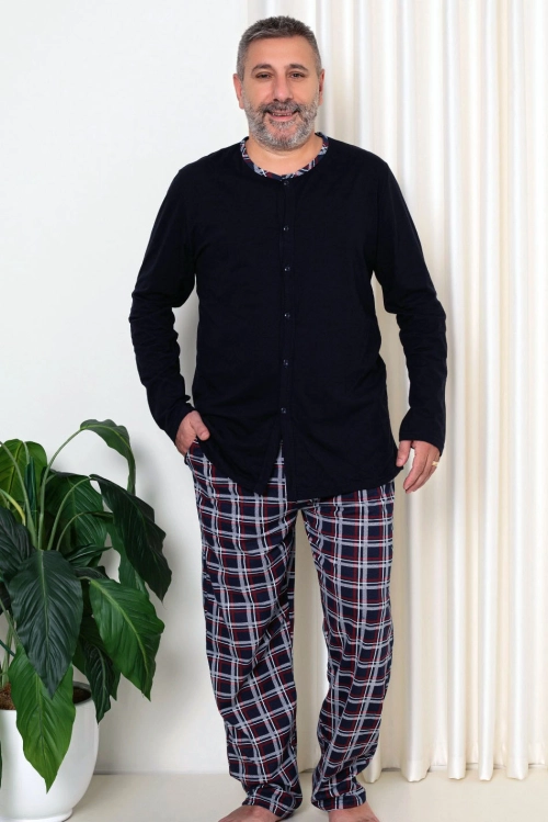 Royalfashion Чоловічі котонові піжами в клітку РОЗМІР ПЛЮС