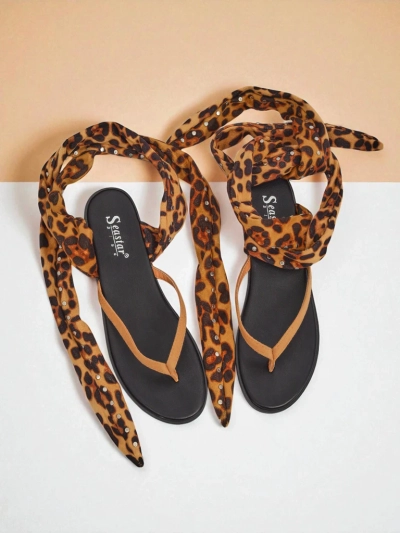 Royalfashion Damen-Flip-Flops mit dekorativem Riemen Safari Sweet