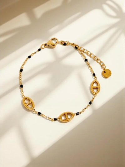 Callisto Aurea Armband mit Perlen, vergoldet