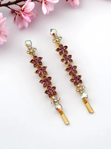 Royalfashion Шпилька для волосся з квітами зі стразами Sparkle Blossom