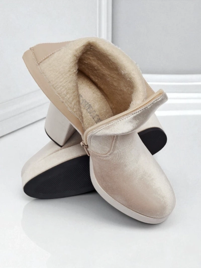 Damen Stiefeletten mit Blockabsatz Al'la Velours Miss