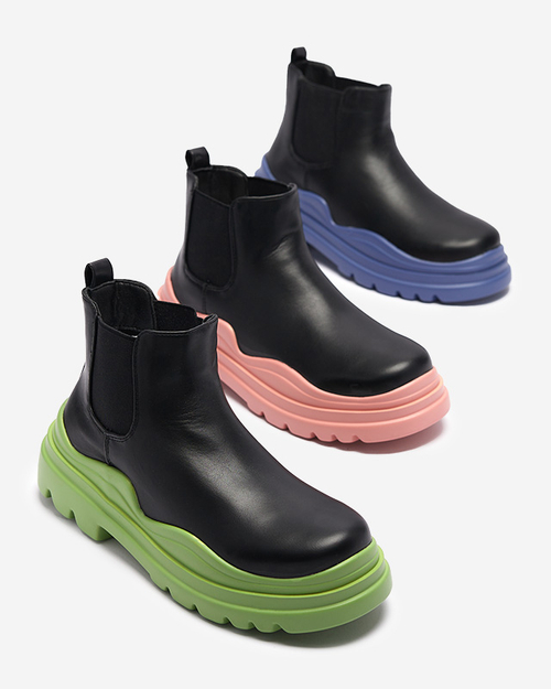 Чоботи жіночі чорні на фіолетовій підошві Beja - Взуття