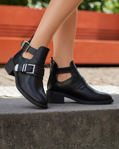 Schwarze Damenstiefeletten mit Schnitt Wirocci - Schuhe