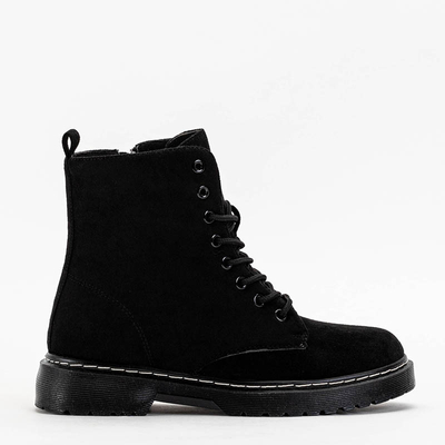 Schwarze Damen-Wildlederstiefel von Nerrisa - Schuhe