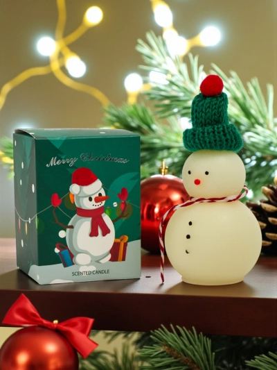 Weihnachtliche Duftkerze Schneemann