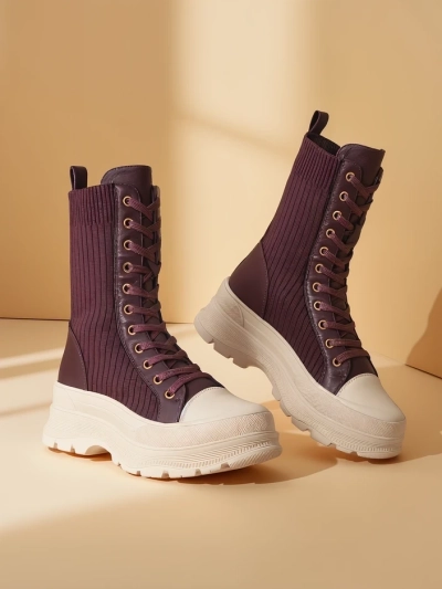 Royalfashion Damen High Worker Boots Fosilla