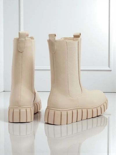 Höhere Damen Stiefeletten aus Lederimitat Livora