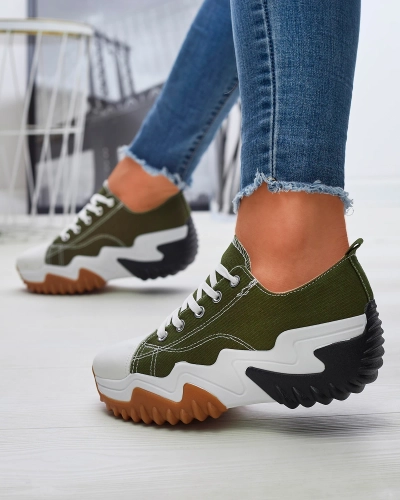 Damen grüne Plateau-Sportschuhe Nacarry - Footwear