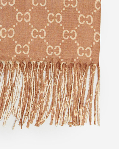 Hellbraun gemusterter Damenschal - Accessoires