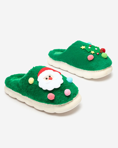 Royalfashion Weihnachtspantoffeln in grün Fertemse