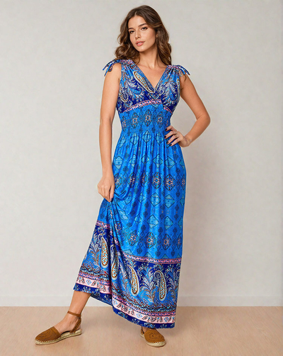 Royalfashion Damen Print Midikleid