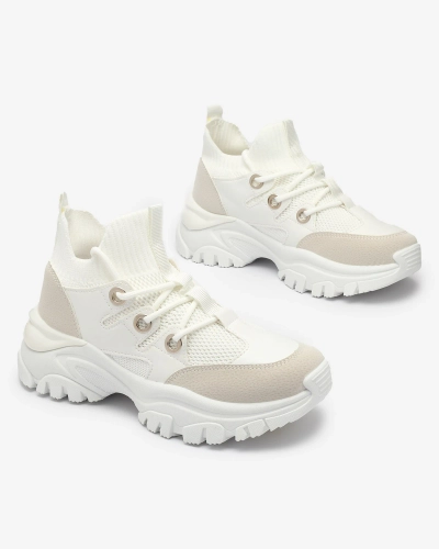 Sportliche Damen-Sneakers in Weiß und Beige Hasola- Footwear