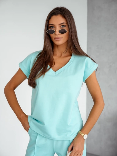 Royalfashion Damen Baumwoll Freizeitset mit kurzen Ärmeln