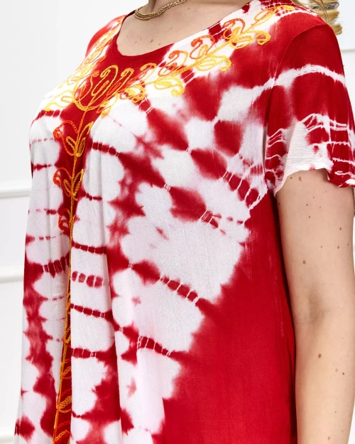 Жіноча пляжна спідниця з червоно-білим принтом - Одяг