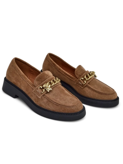 Royalfashion Damen Slipper mit einer goldenen Kette Porrot