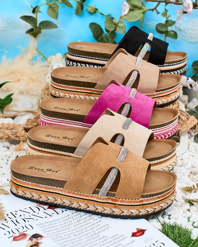 Royalfashion Damen Orolta Zirkonia Flip-Flops