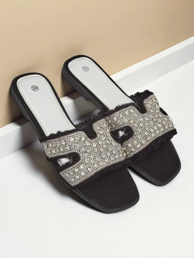 Royalfashion Damen-Sandalen mit Strasssteinen CrystalEase
