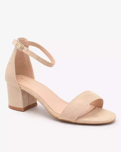OUTLET Royalfashion Beige Damen niedrige Stiletto-Sandalen Mesteri
