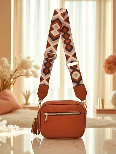 Royalfashion Kleine Damenhandtasche aus Öko-Leder mit buntem Riemen Kovi Lace